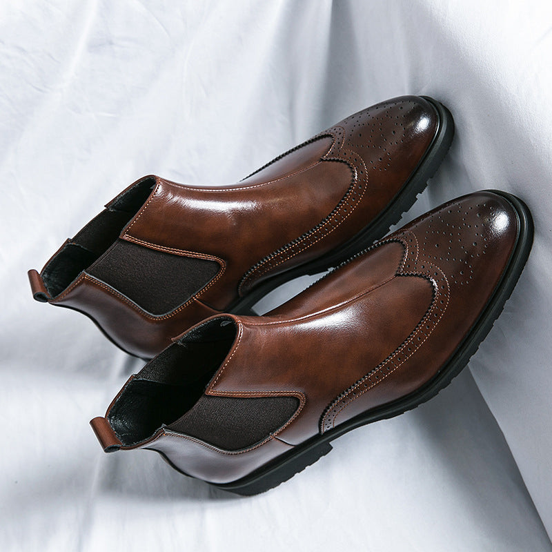Men's Fashion Polished High-Top Chelsea Boots