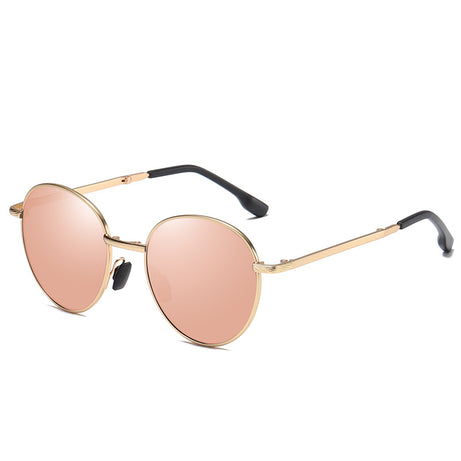 Men's Folding Polarized Round Frame Colorful Sunglasses