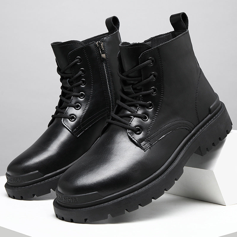 Men's Leather High-Top Casual Martin Boots