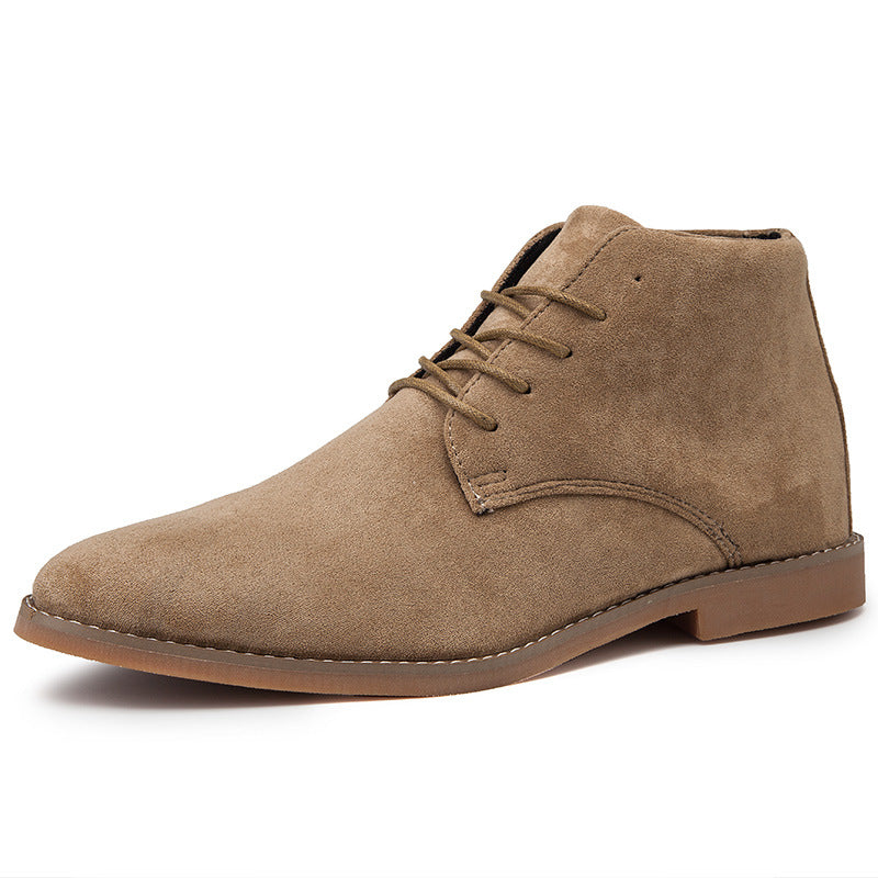 Men's High-Top Pointed Leather Martin Boots