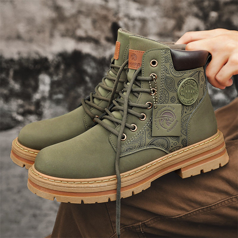 Men's Three-color High-top Martin Boots
