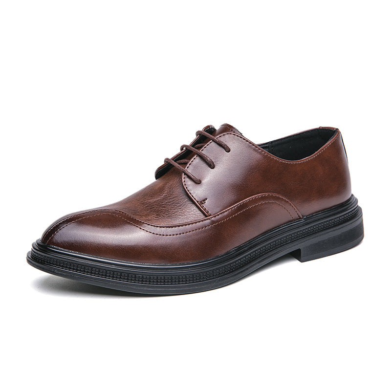 Men's Retro Trend British Pointed Leather Shoes