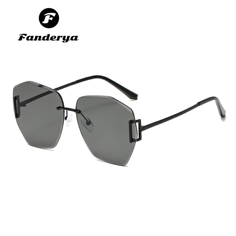 Women's Trendy Retro Style Rimless UV-proof Sunglasses