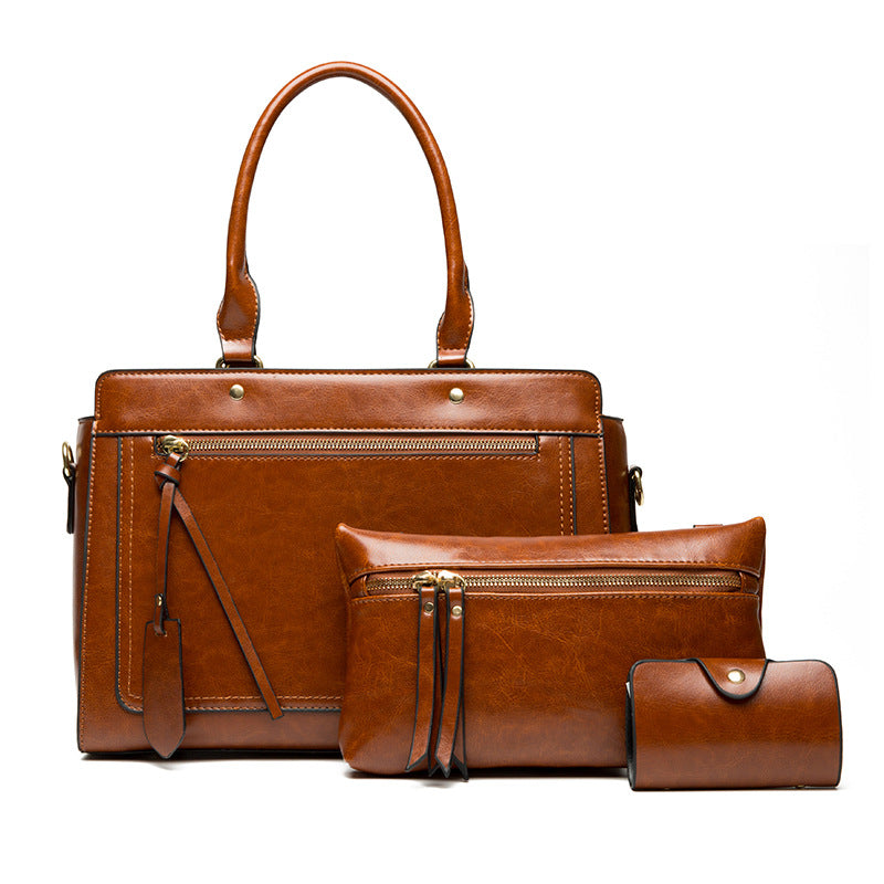 Women's Leather Stylish Big Handbags Set
