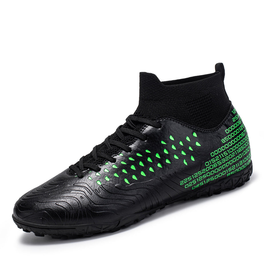Men's  Synthetic Leather High-Top Football Turf Sports Shoes (In Stock)