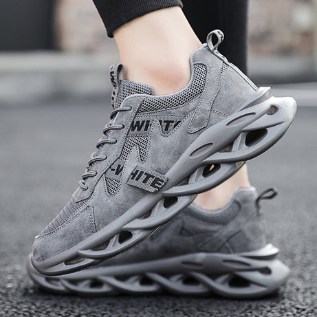 Men's Leather Mesh Breathable Running Shoes