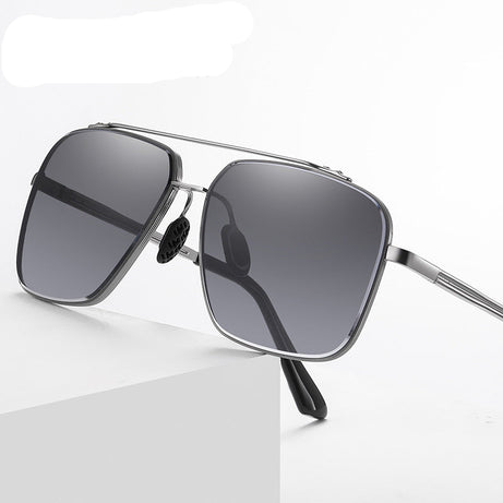 Men's Colorful Two-color Large-frame Metal Sunglasses