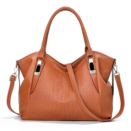 Women's Crocodile Pattern Handbag Soft Leather Big