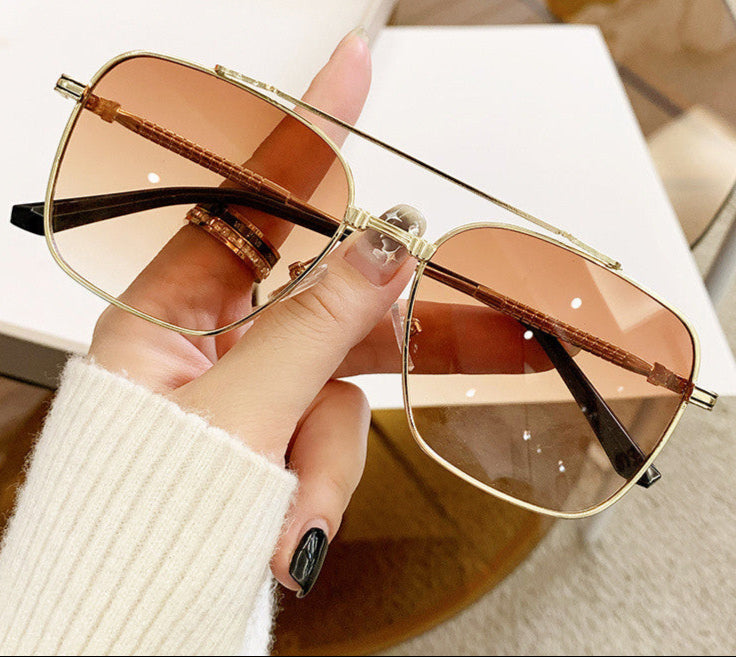 Women's Metal Thin UV Protection Sunglasses