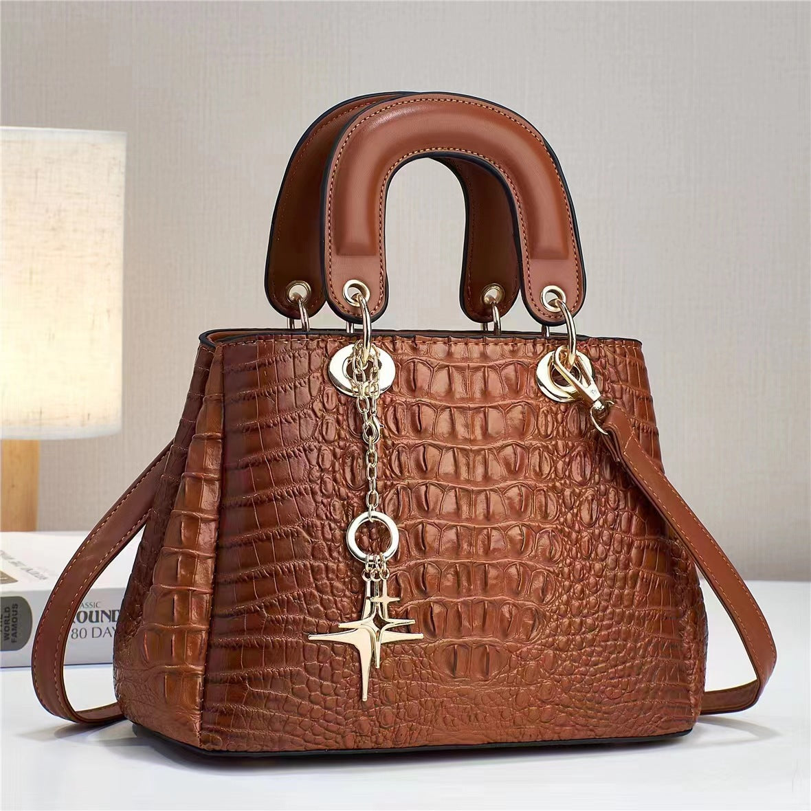 Women's Bag Crocodile Pattern Handbag Large Capacity Bag
