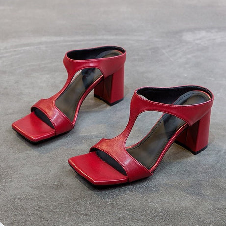 Women's Square Head Open Toe Cool Slippers