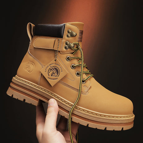 Men's Small Yellow Trendy Fashion Martin Boots