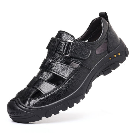 Men's Leather Breathable Thick-Soled Sandals