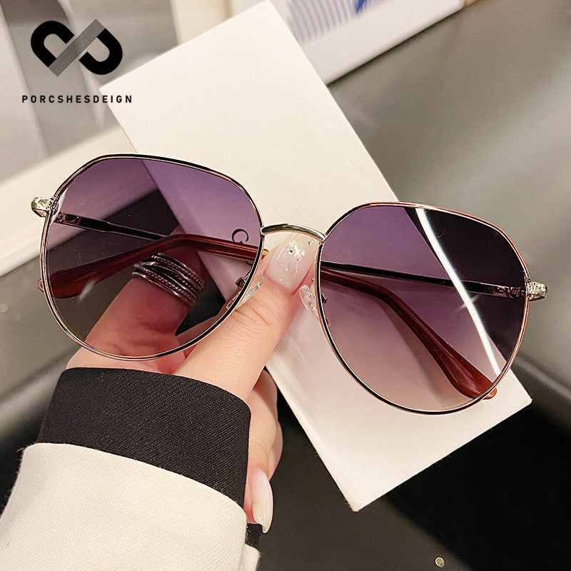 Women's Retro Metal Big Frame Anti-ultraviolet Sunglasses