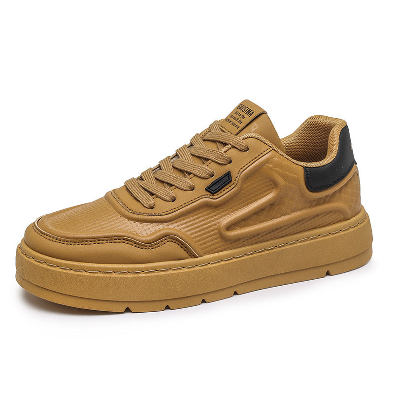 Men's Leather Fashion Low-Top Flat Sneakers
