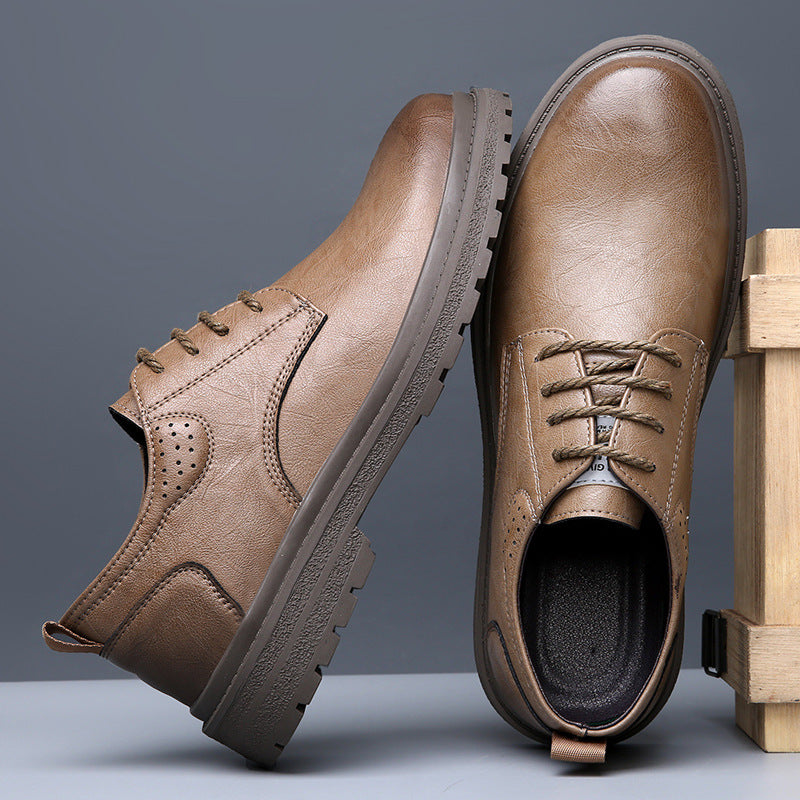 Men's Leather Low-Top Business Casual Shoes
