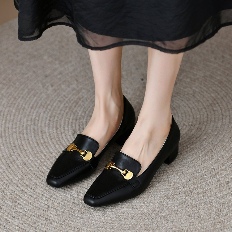 Women's Retro High Heels Thick Heel Shoes
