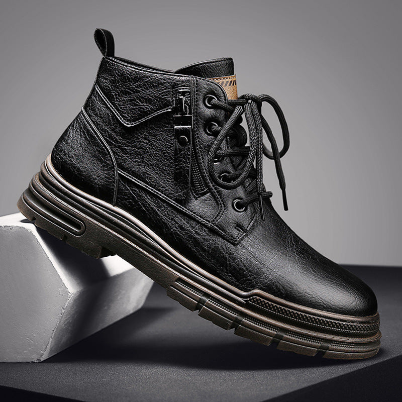 Men's High-Top Leather Martin Boots