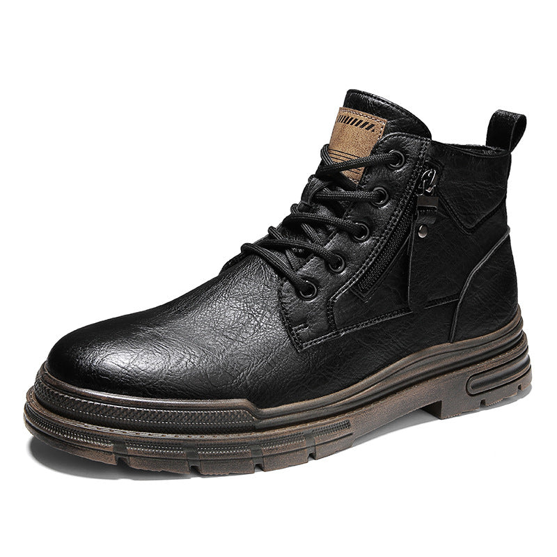 Men's High-Top Leather Martin Boots
