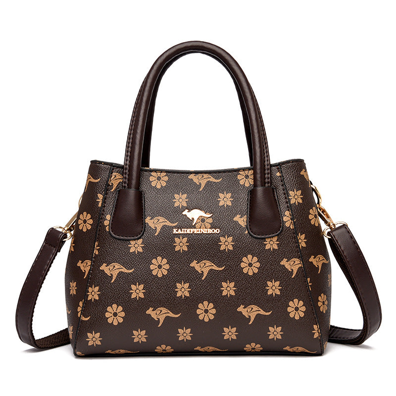 Women's Leather Printed Shoulder HandBag