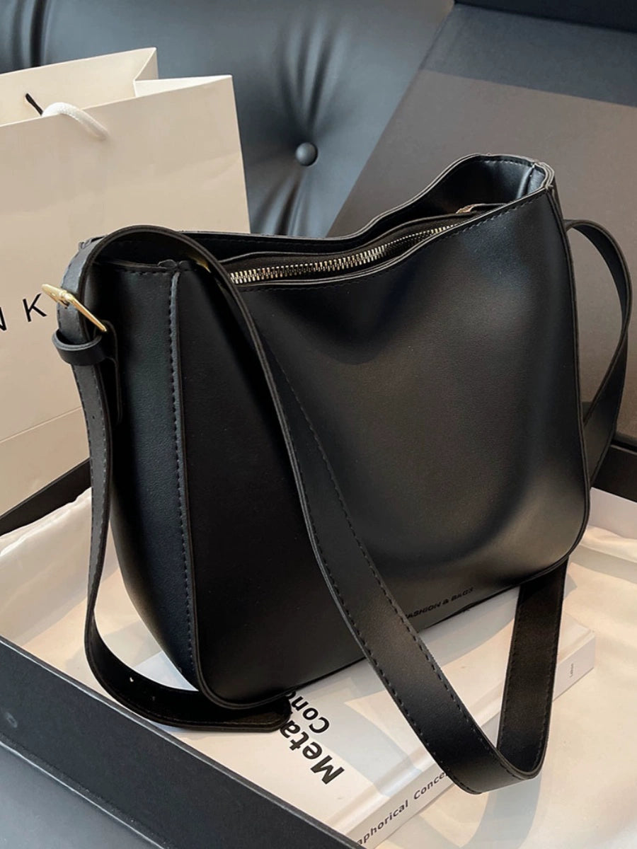 Women's Leather Casual Shoulder Bucket Bag