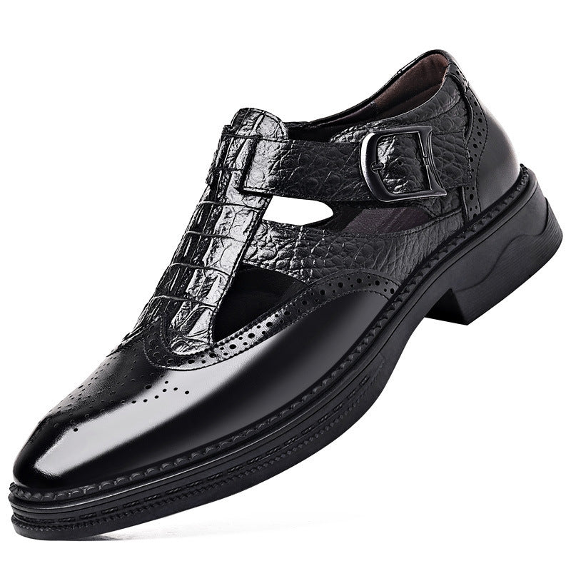 Men's Leather High-End Brock Engraved Sandals