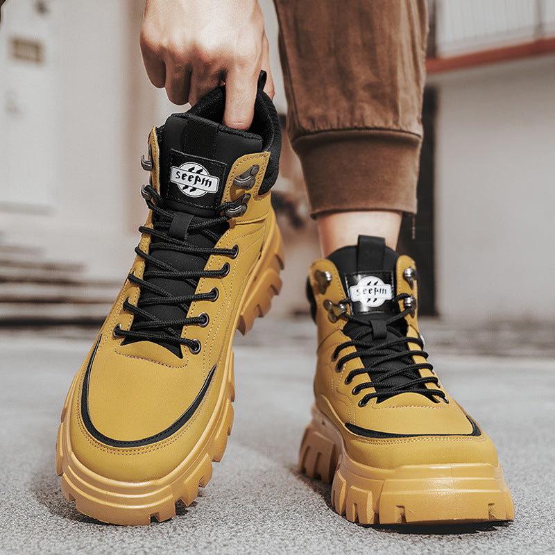 Men's Three-color Fashionable High-top Martin Boots