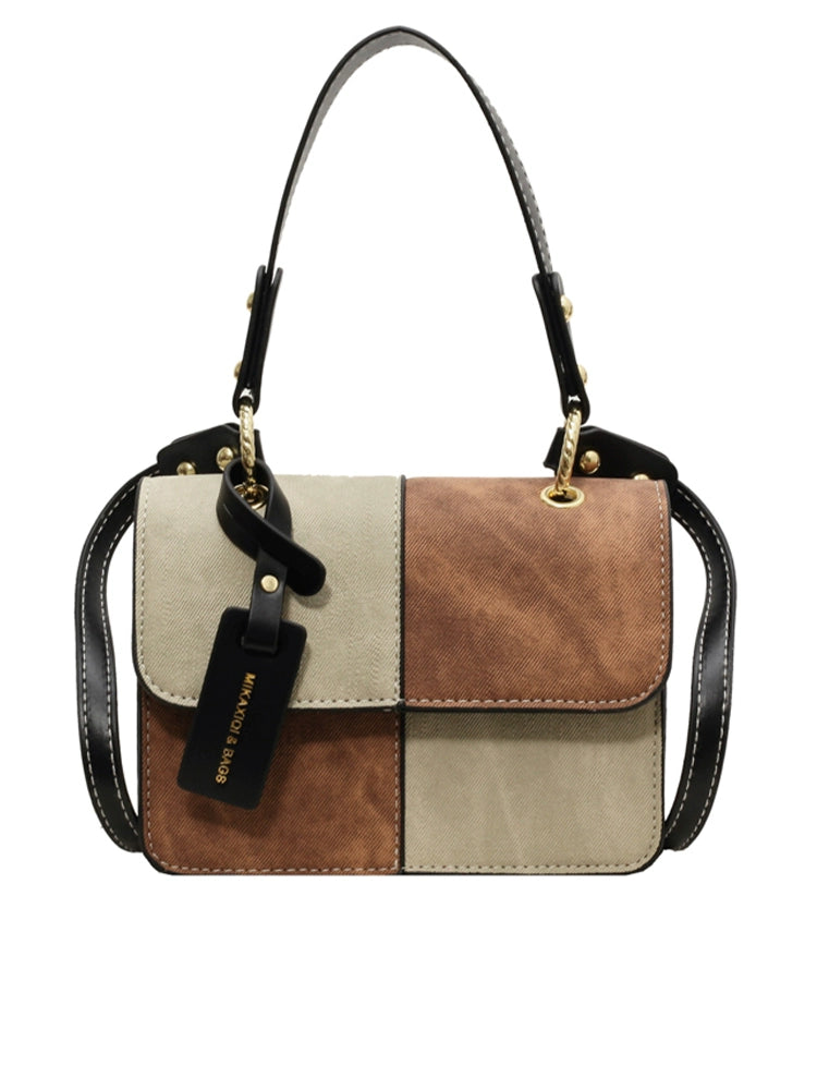 Women's Retro Contrasting Classic Handbag