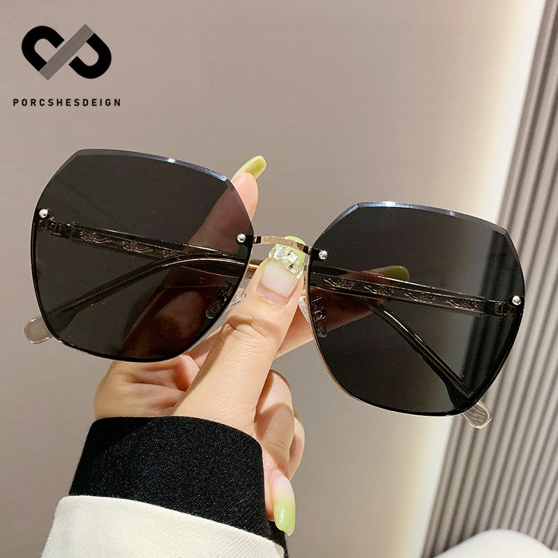 Women's Polygonal Round Face Thin UV Protection Sunglasses
