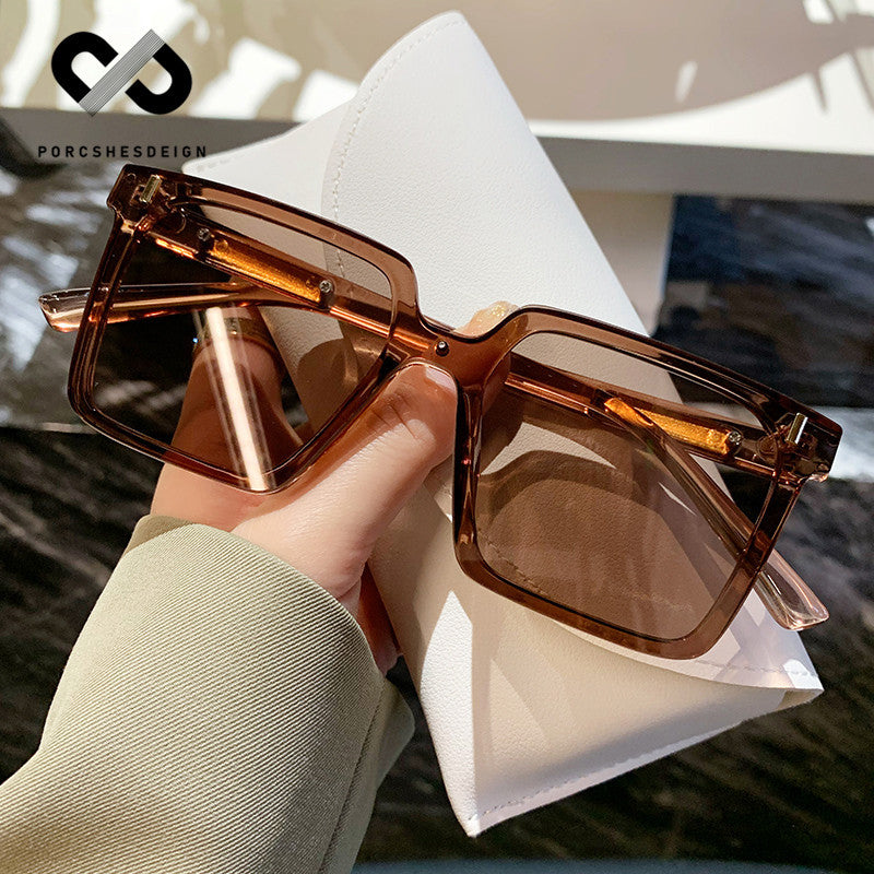 Women's Retro Square UV Protection Large Frame Sunglasses