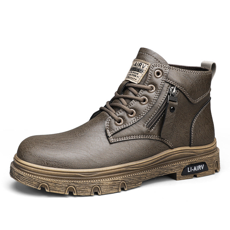 Men's Leather High-Top British Style Martin Boots