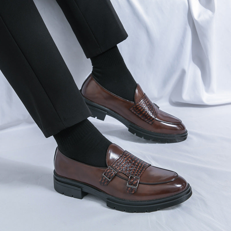 Men's Retro Casual Double Tower Buckle Shoes