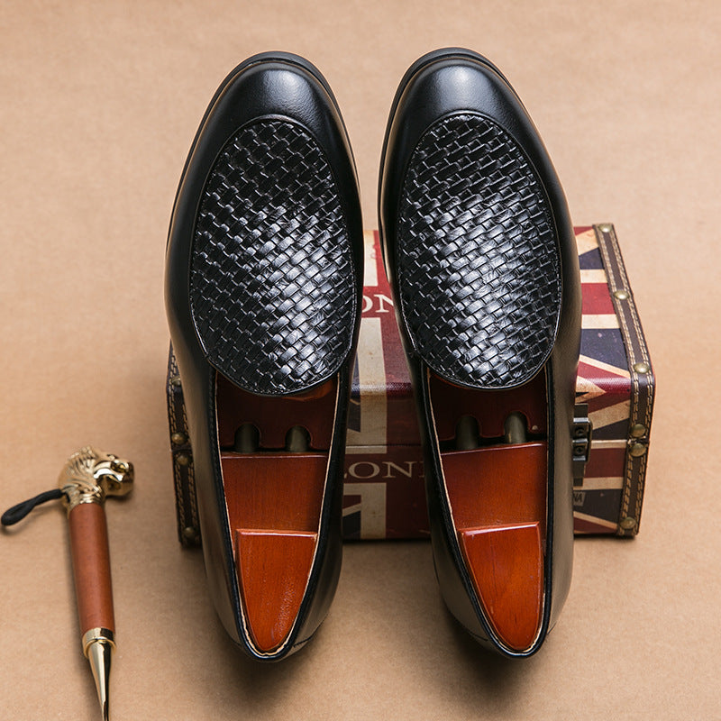 Men's Leather Outer Wear Lazy Low-Top Shoes