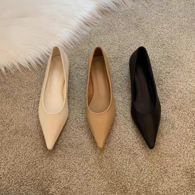 Women's Casual Elegant Black Low Heel Shoes