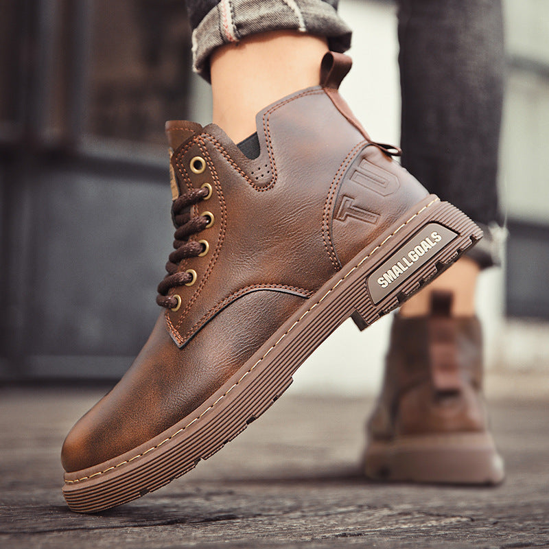 Men's Leather High-top Martin Boots Shoes