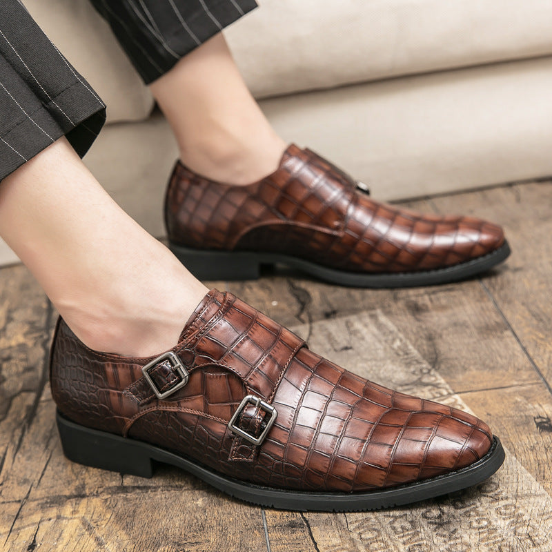 Men's British Style Leather Buckle Trendy Shoes