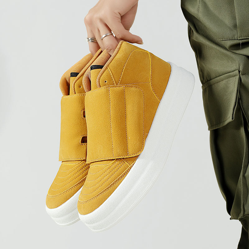 Men's Trendy British Style High-Top Velcro Close Up Shoes