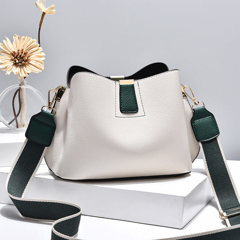 Women's Bag Simple Casual Lychee Pattern Bucket Bag
