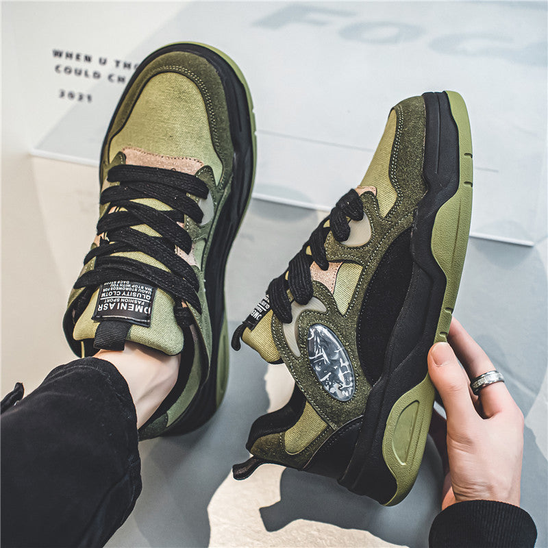 Men's Fashion Lace-Up Low-Top Platform Shoes