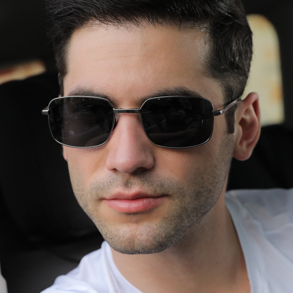 Men's Metal Color-changing Folding Sunglasses
