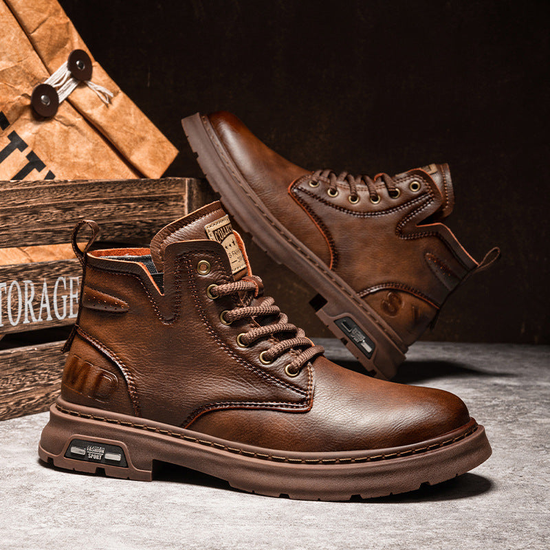 Men's Genuine Leather British Style Martin Boots