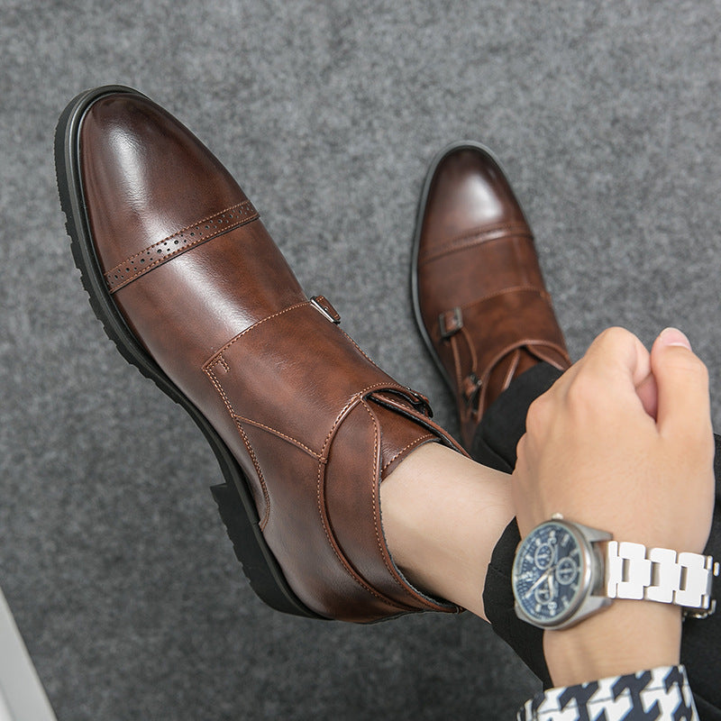 Men's High-top Pointed Leather Shoes