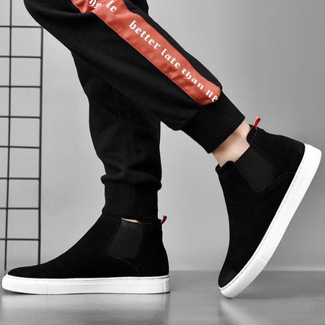 Men's Leather High-Top Casual Chelsea Shoes