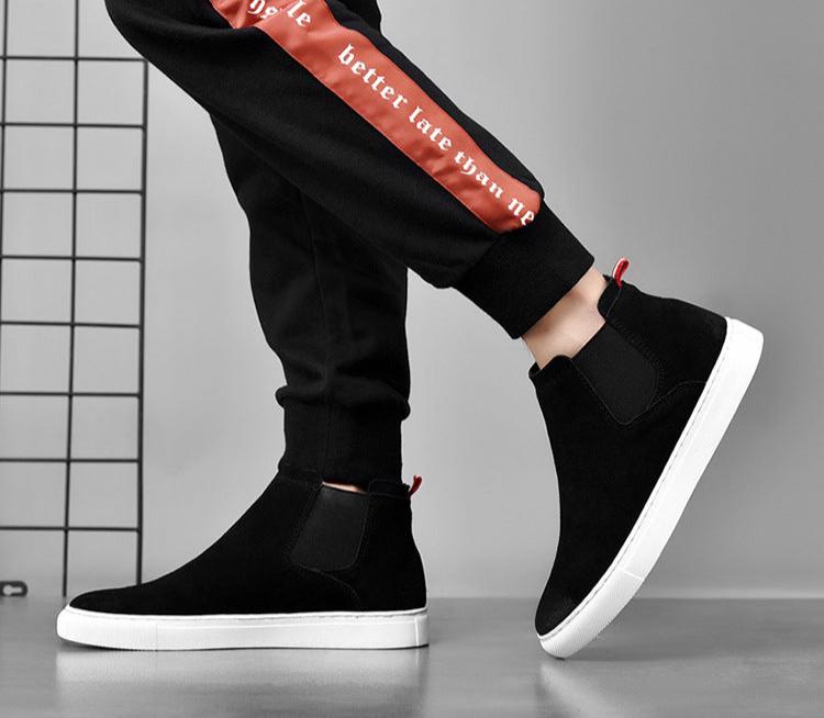 Men's Leather High-Top Casual Chelsea Shoes