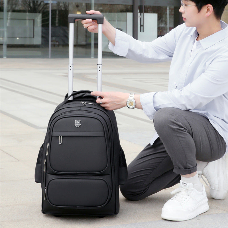 Men's Multi-Layer Travel Trolley Backpack