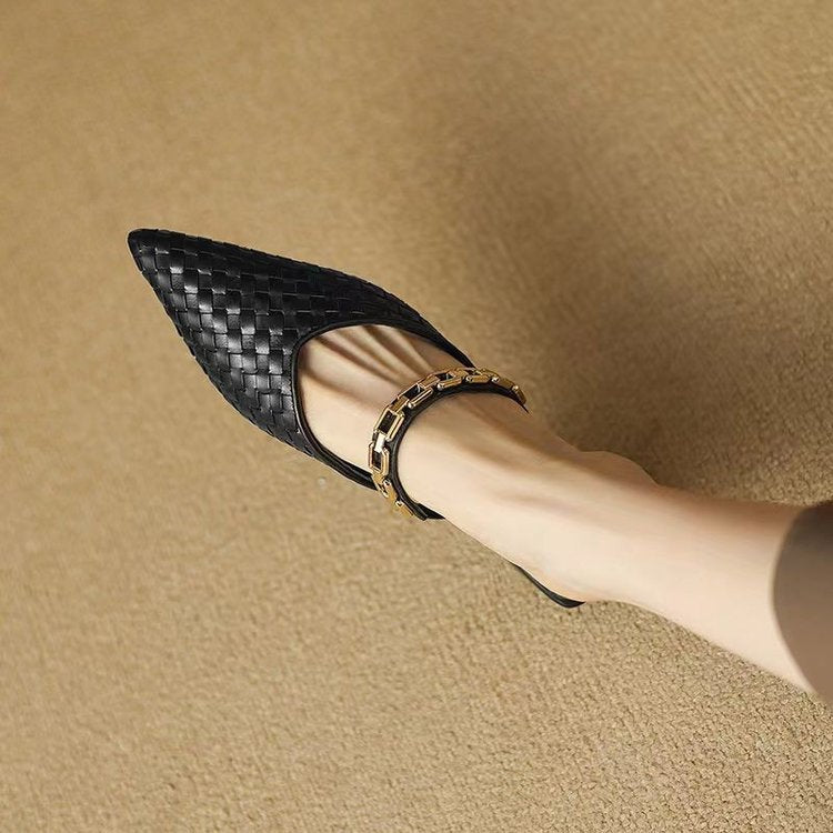 Women's Retro Pointed Half Slippers (In Stock)