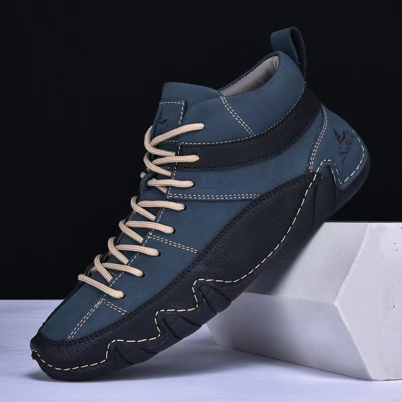 Men's Leather High-Top Casual Shoes