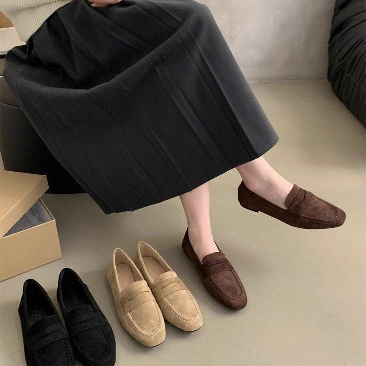 Women's Casual Flat Shoes Soft Sole Brown Shoes