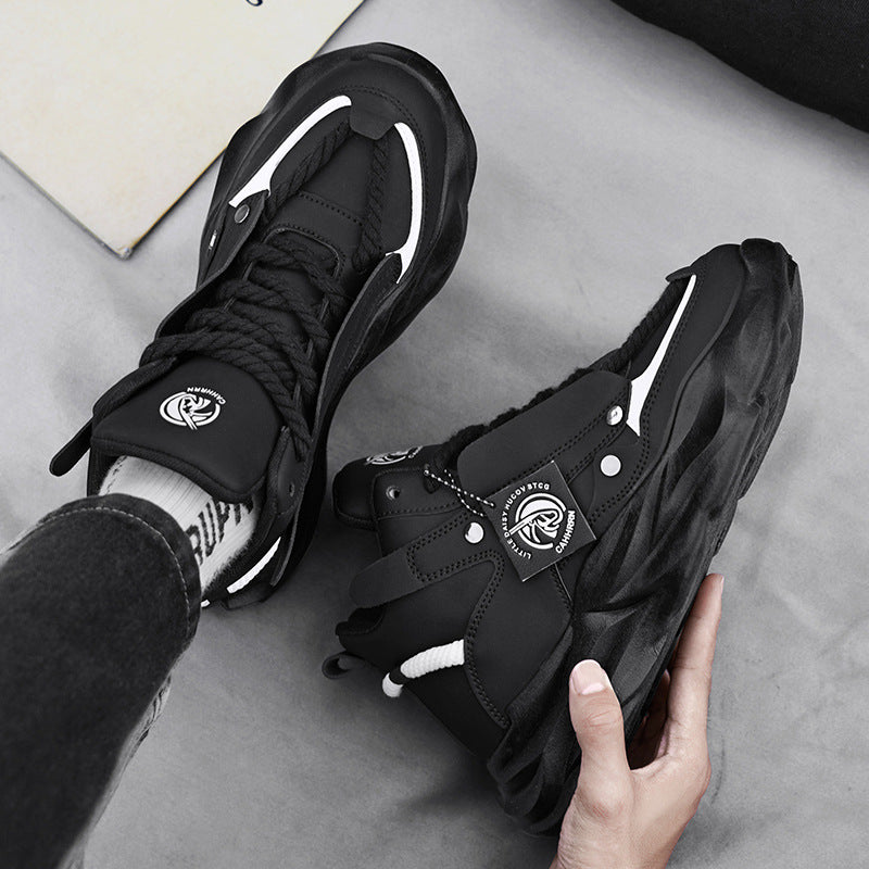 Men's Leather High-Top Chunky Casual Sneakers (In Stock)
