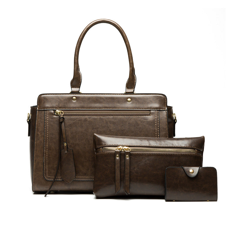 Women's Leather Stylish Big Handbags Set